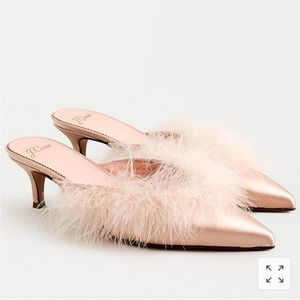 NWT J.CREW Collection Satin Feather Kitten Heel